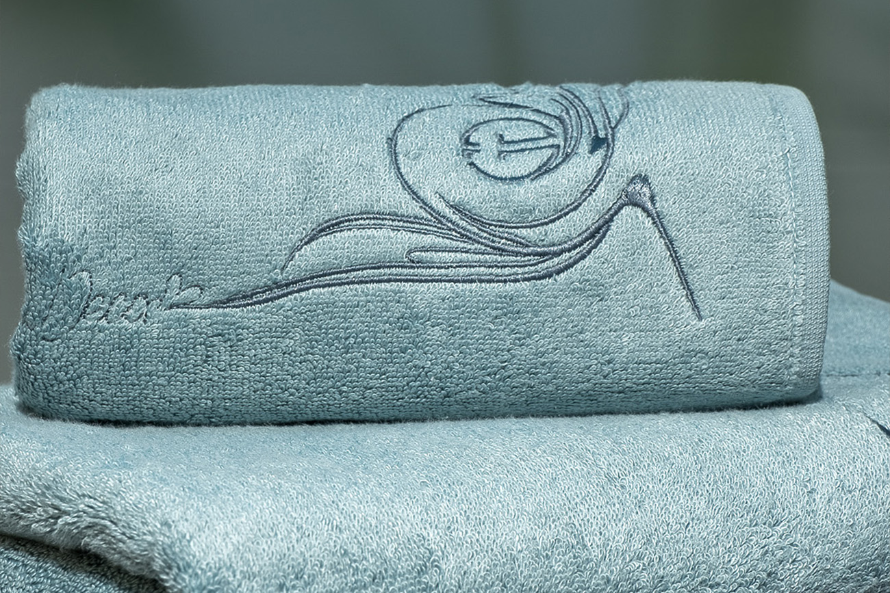 Полотенце «Лирика» 70*140 голубое 6