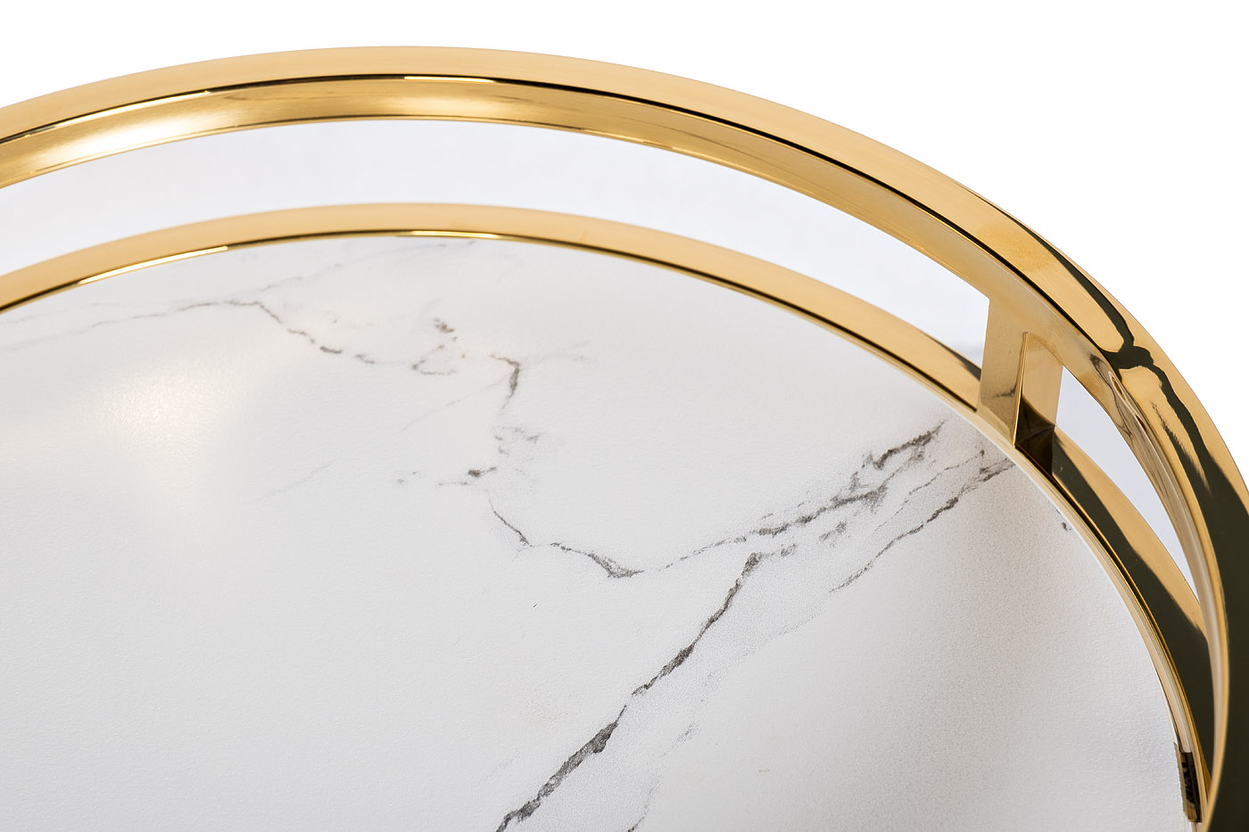 Столик журнальный мраморное стекло/золото 2