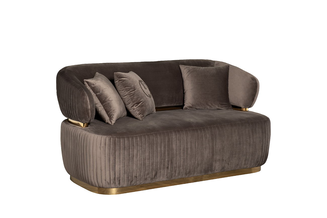 Диван Гларус (Glarus) двухместный велюровый коричневый 2