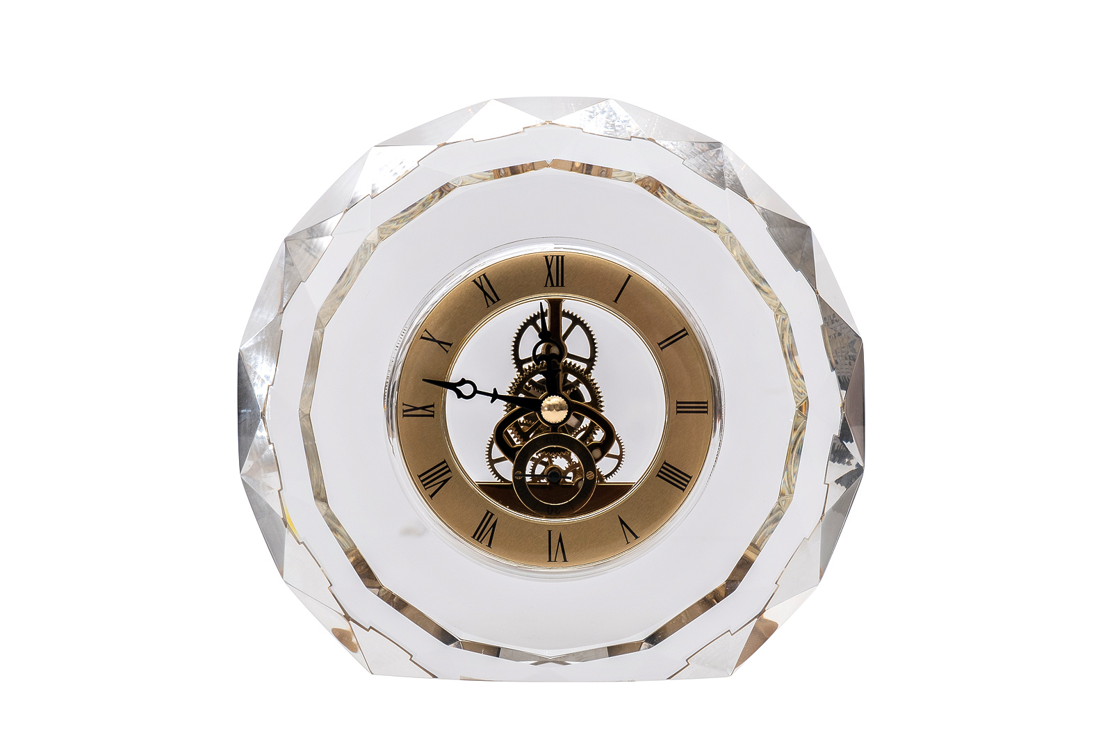 Часы настольные круглые золотые 1