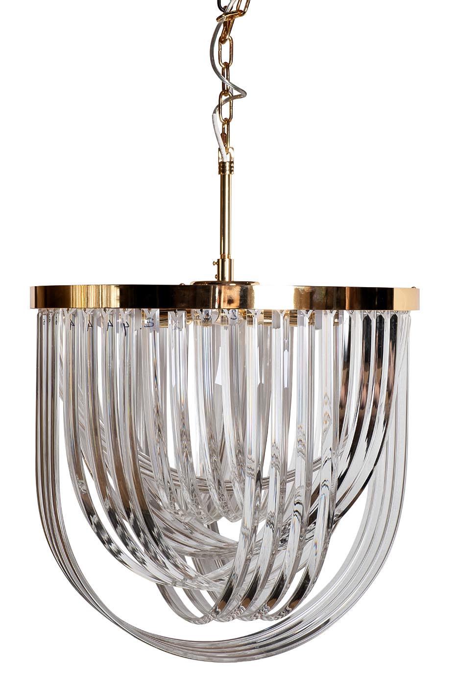 Люстра изящная стекло/золото 1