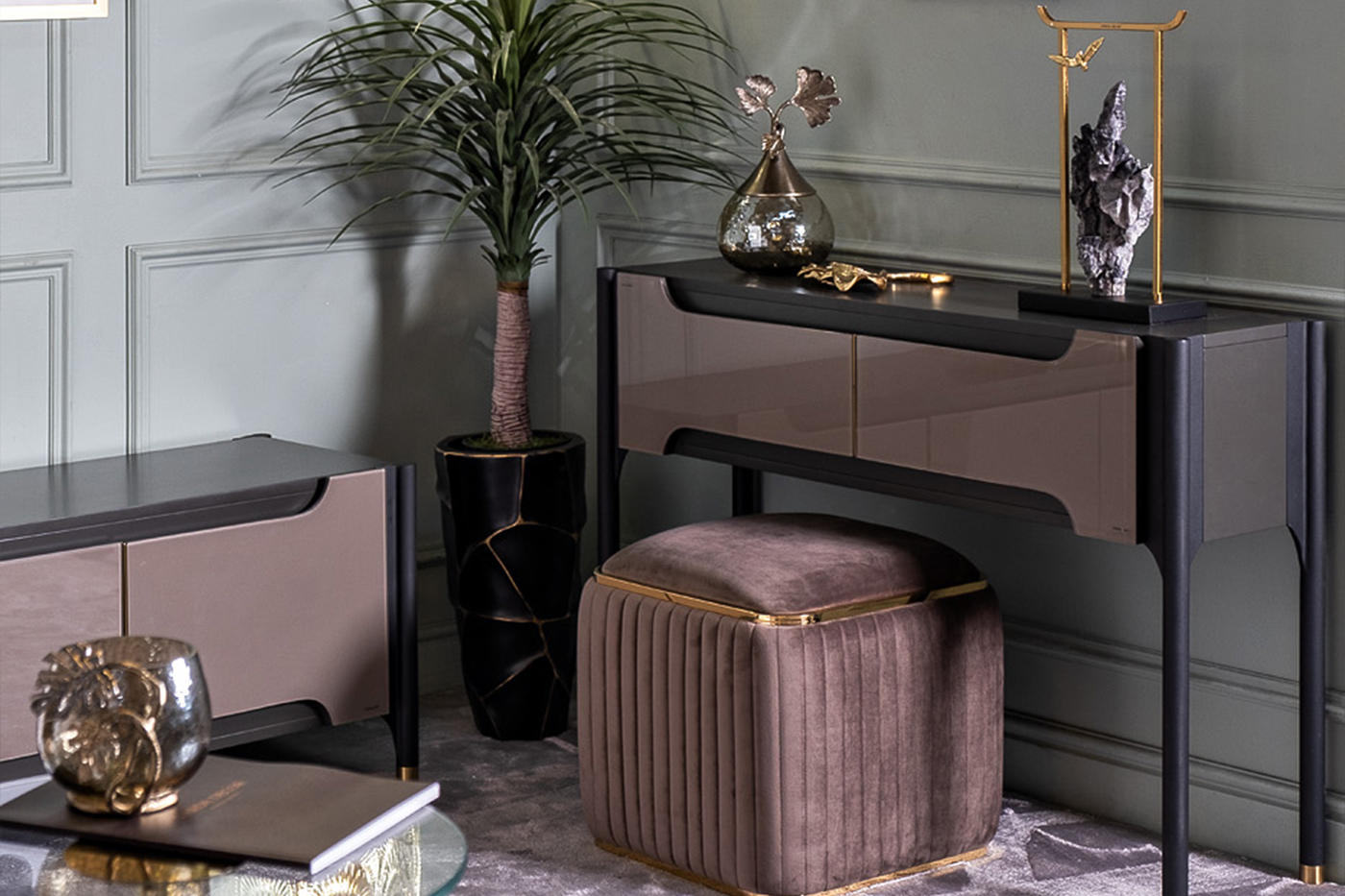 Пуф Гларус (Glarus) велюровый коричневый 6