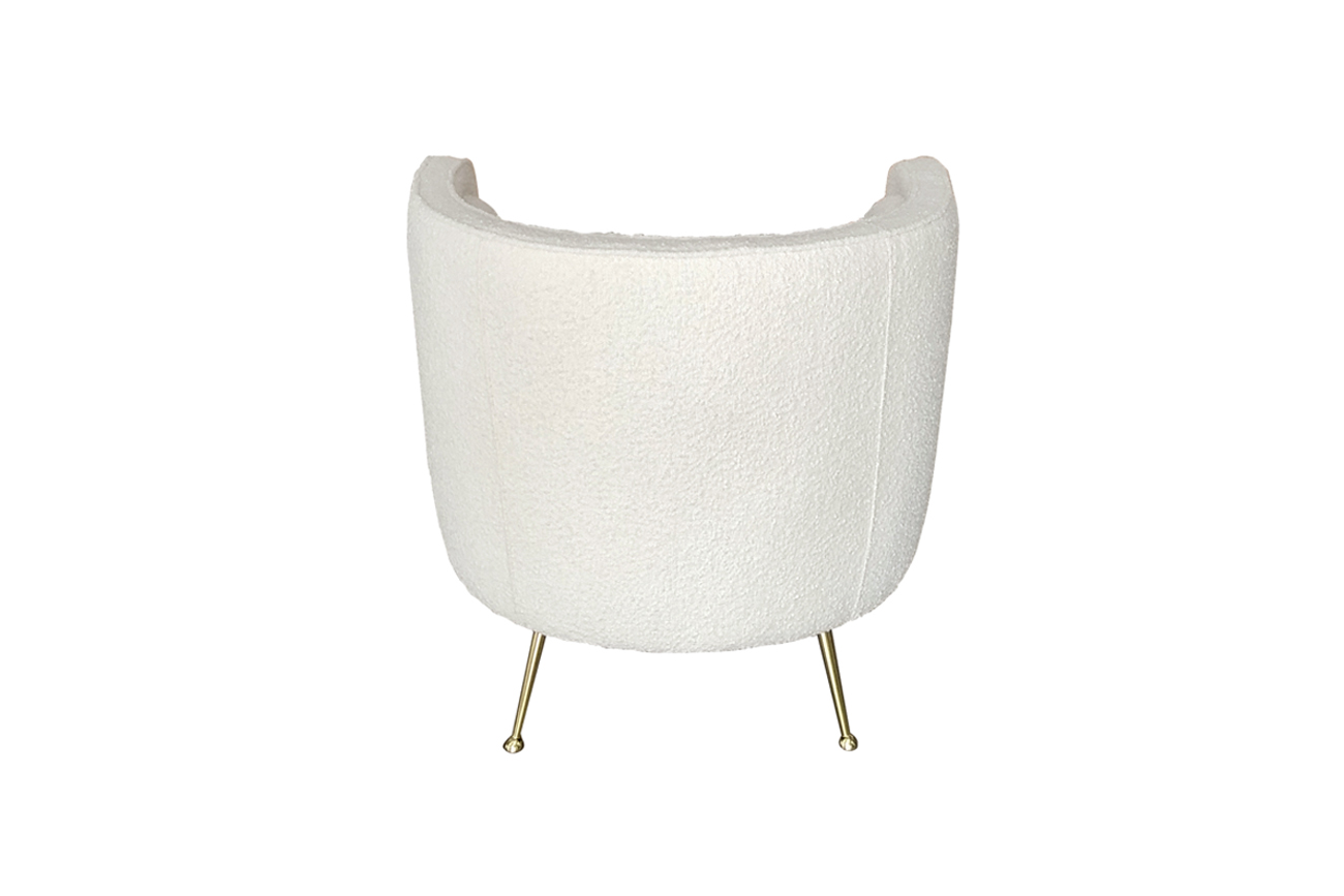 Кресло белое (ткань букле) 4