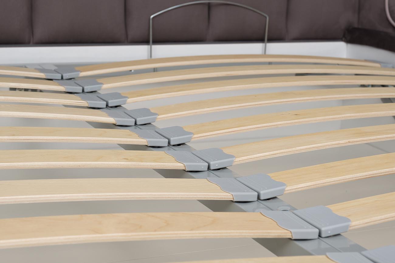 Кровать Одри(Odry) с подъемным механизмом и бельевым ящиком лилово-серая 5