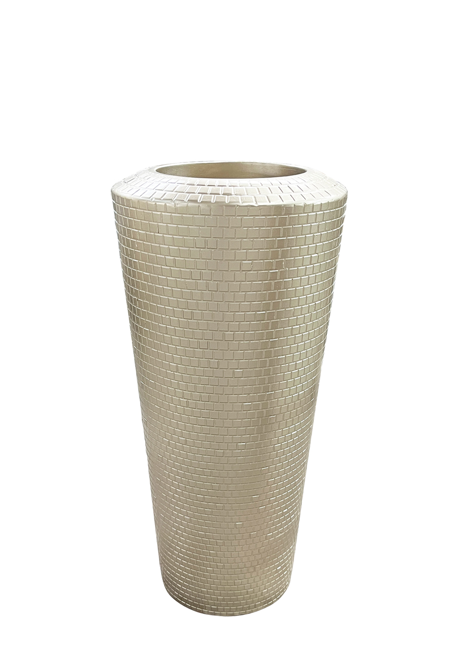 Кашпо с фактурной отделкой шампань 1