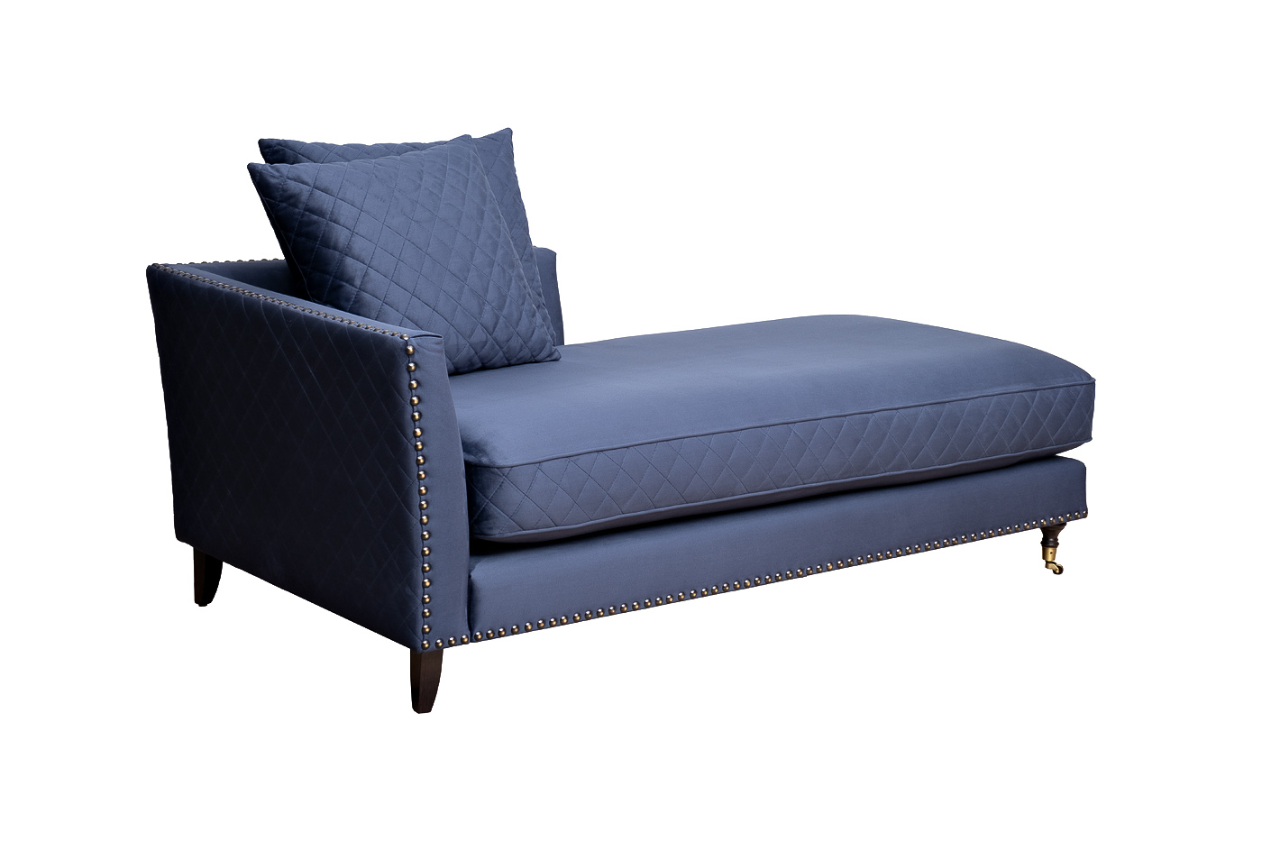 Диван-кушетка Сорренто(Sorrento) правый велюровый темно-синий 2