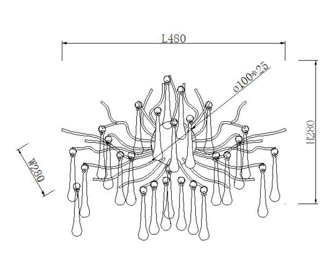 Бра «Капли» золото 2