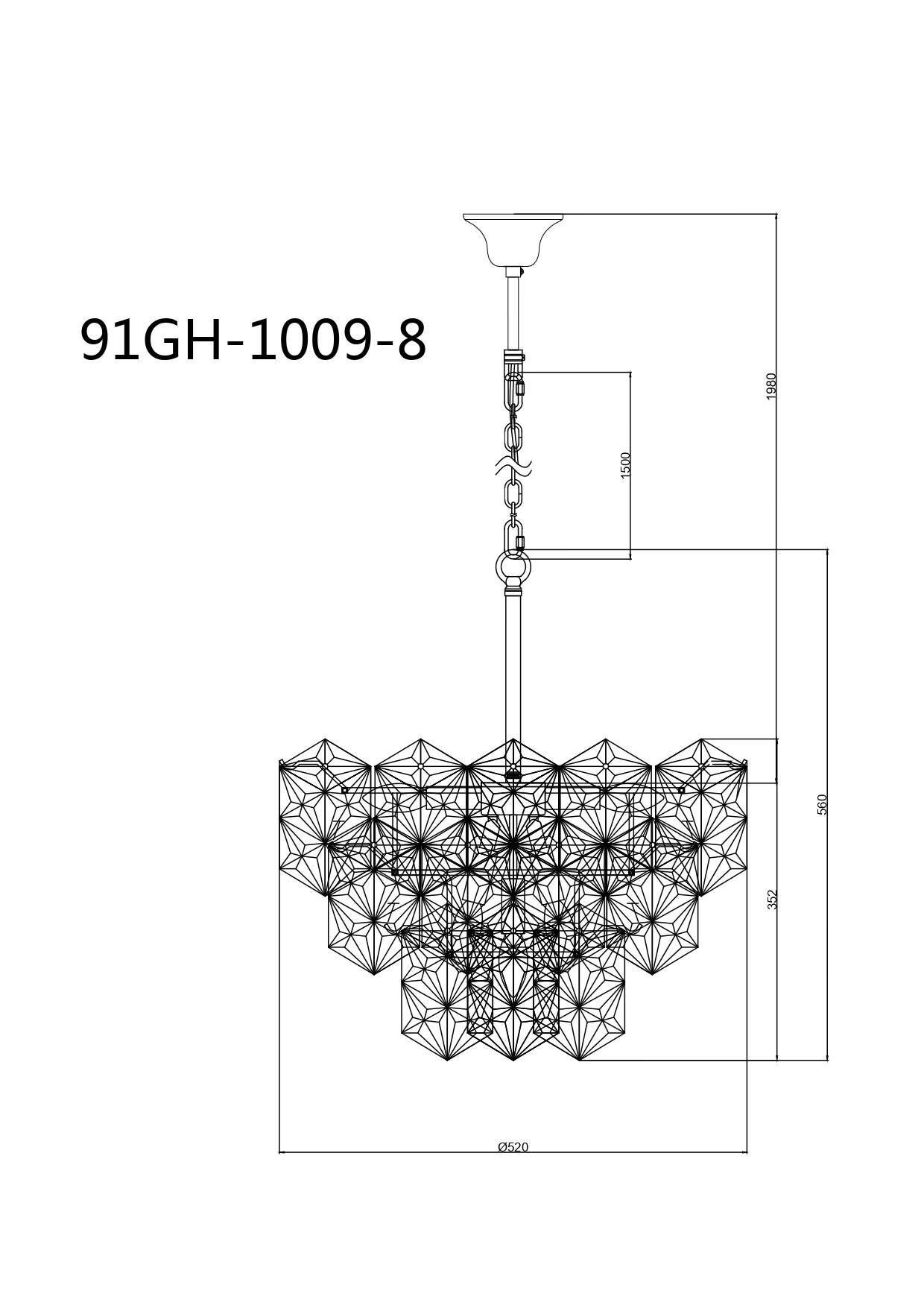 Люстра потолочная TENDER латунь 4