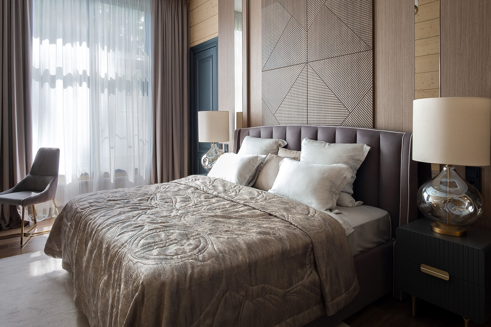 Кровать Odry с подъемным механизмом и бельевым ящиком лилово-серая 8