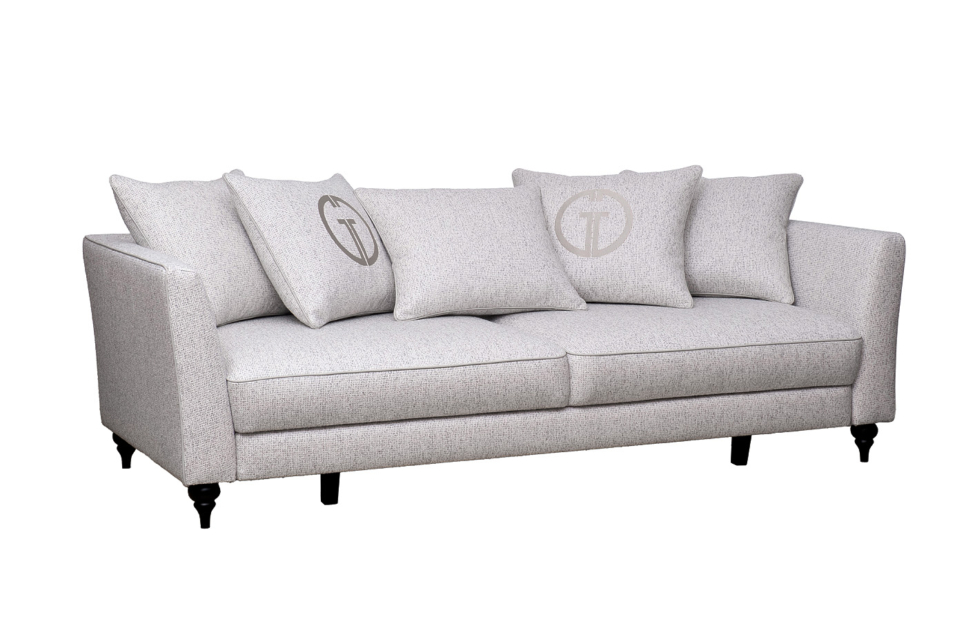 Диван Сорренто(Sorrento) 230М трехместный раскладной светло-бежевый с кантом 2