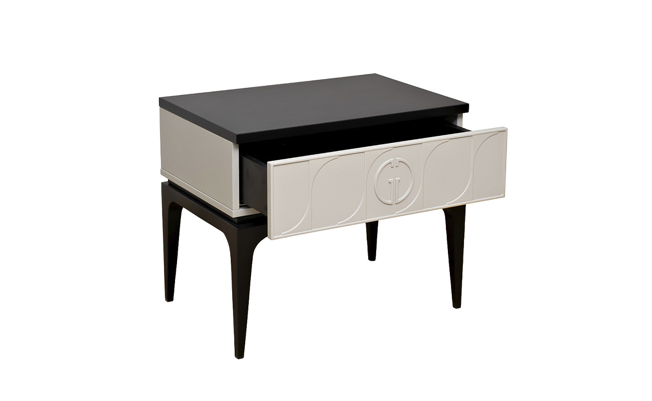 Тумбочка прикроватная Спинола(Spinola) черно-серая 3