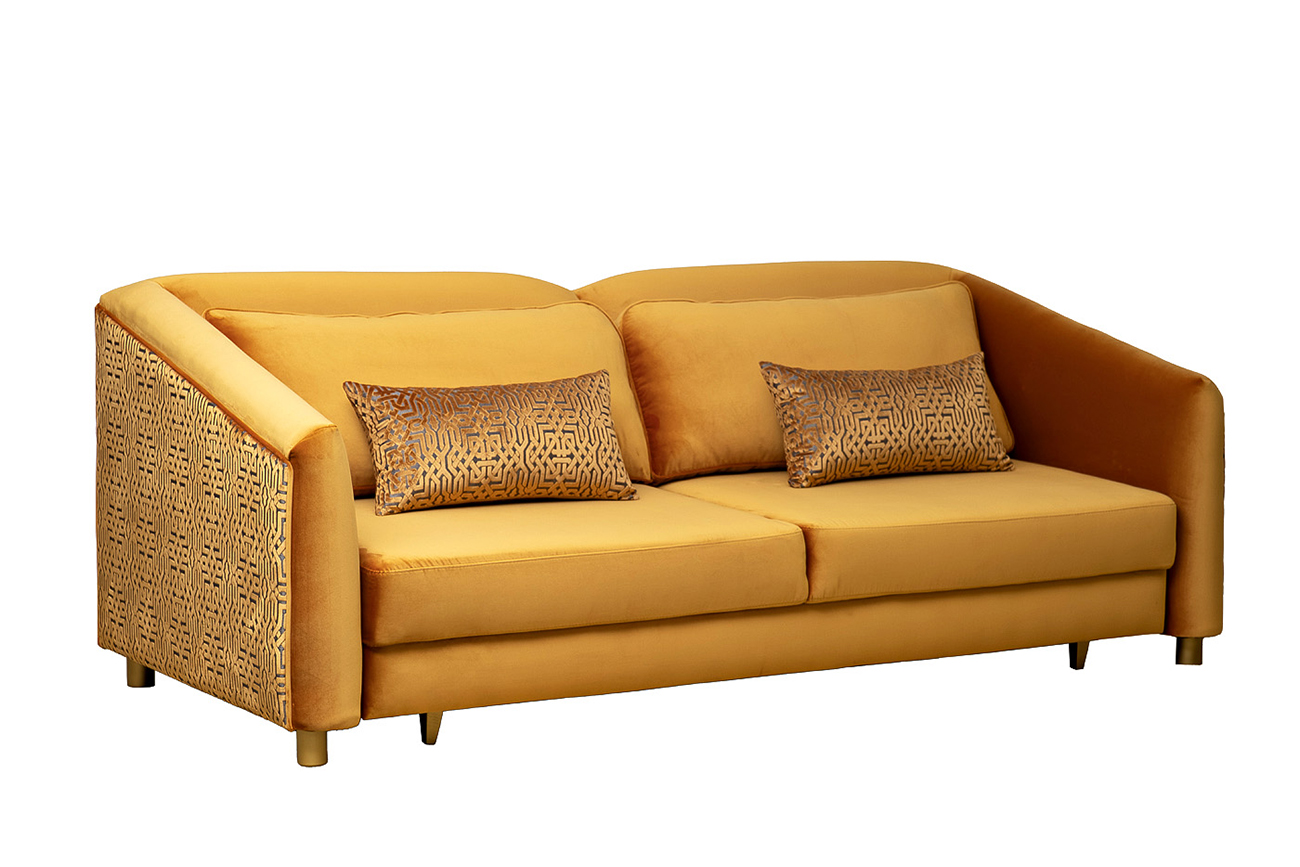Диван Треви(Trevi) трехместный раскладной оранжевый с кантом 2