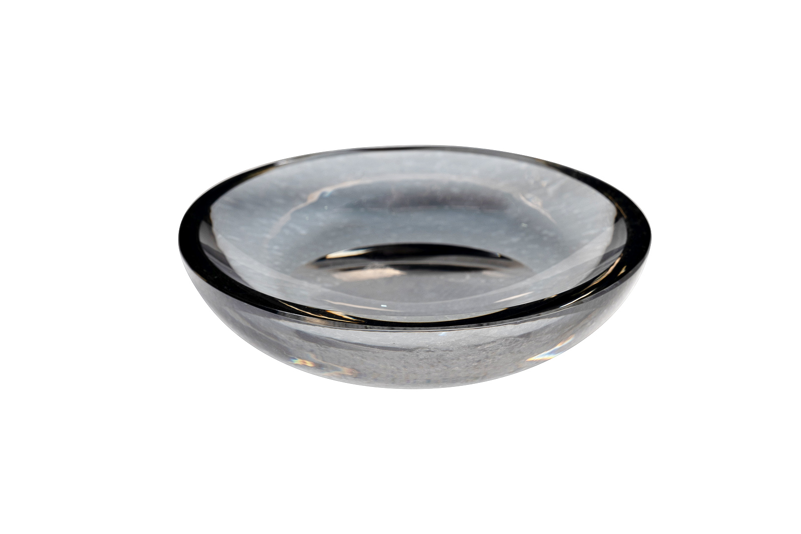 Мыльница стеклянная дымчатая 1