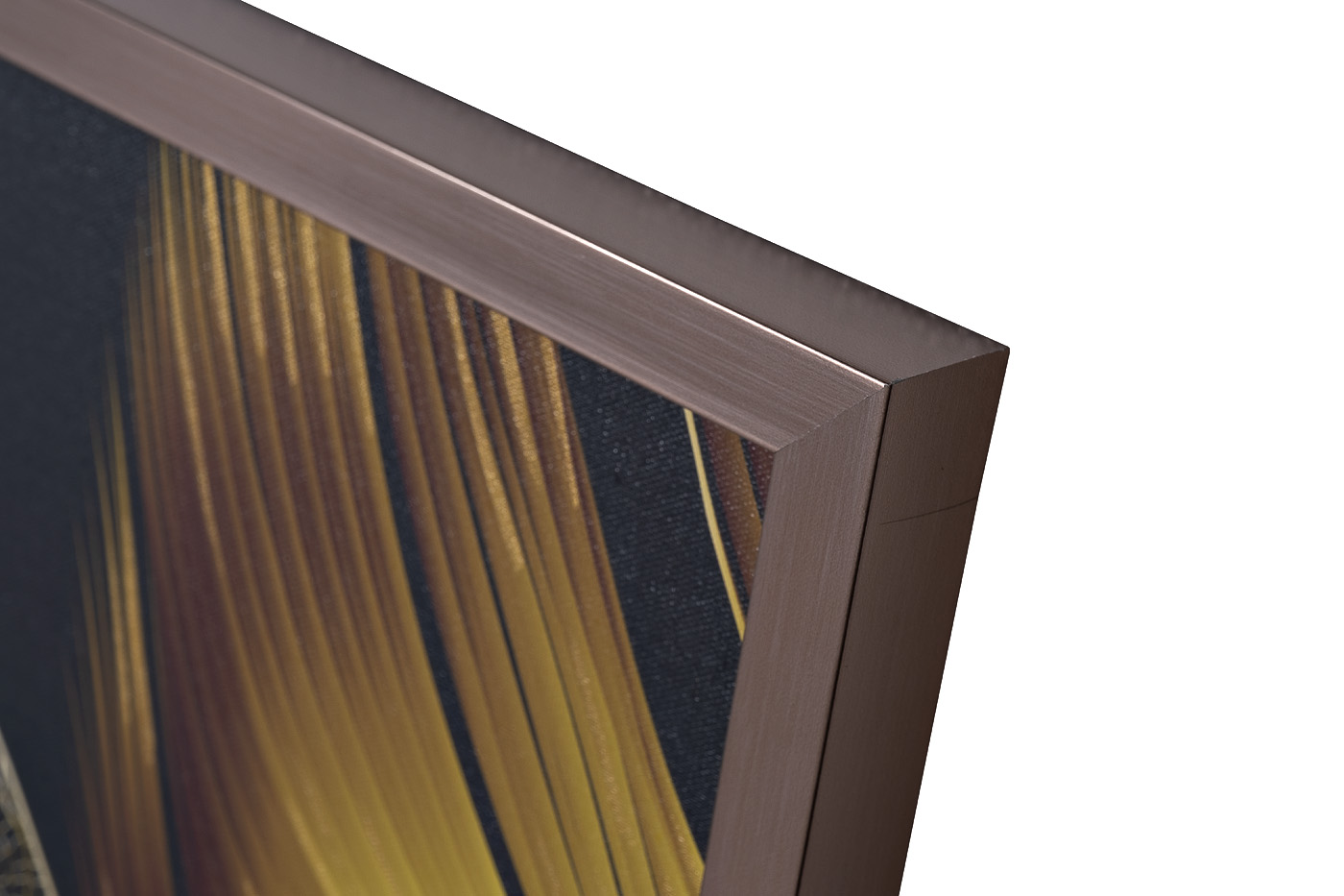 Холст «Золотые листья-3» в багете латунь 3