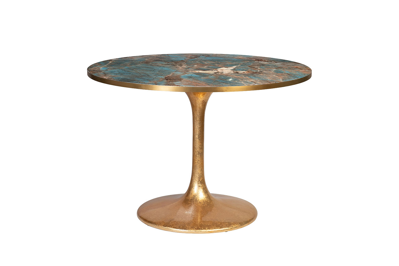 Стол обеденный Venice Blue голубой/золото 1
