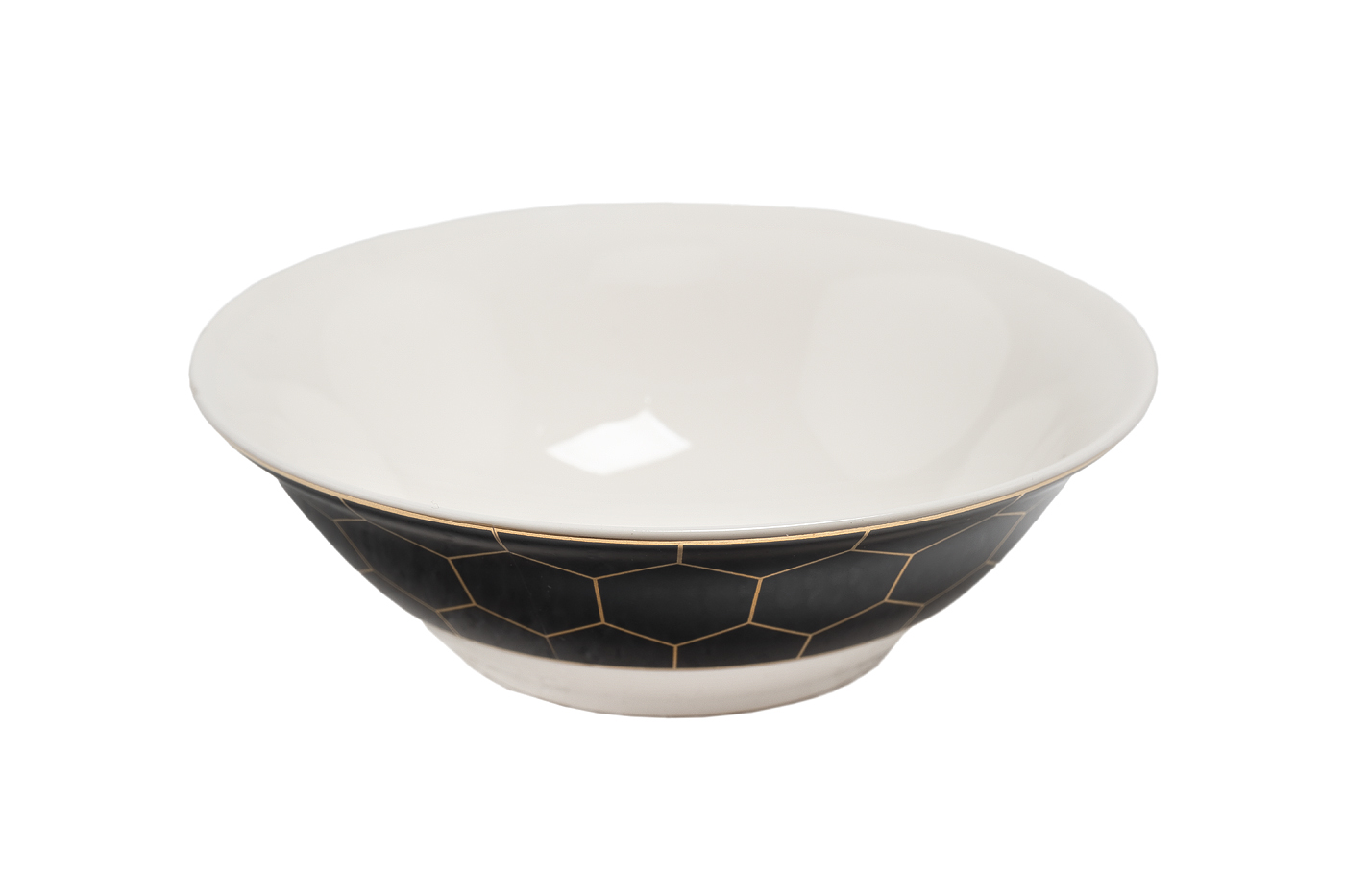 Салатник «Honeycomb» черно-золотая деколь 15 см 1