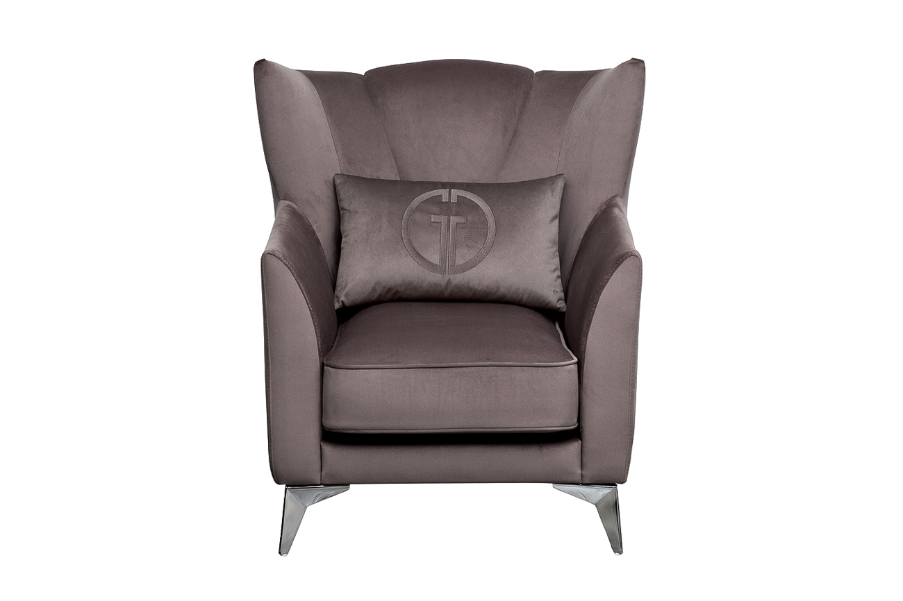 Кресло Сиена(Siena) велюровое коричневое 1