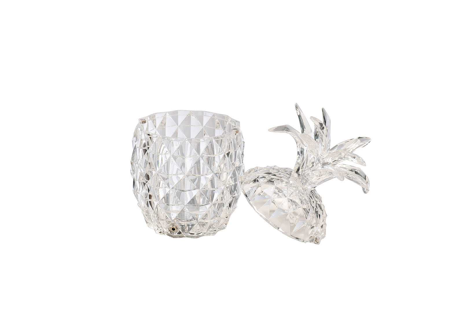 Статуэтка-шкатулка «Ананас» прозрачная с крышкой/подсветкой 2