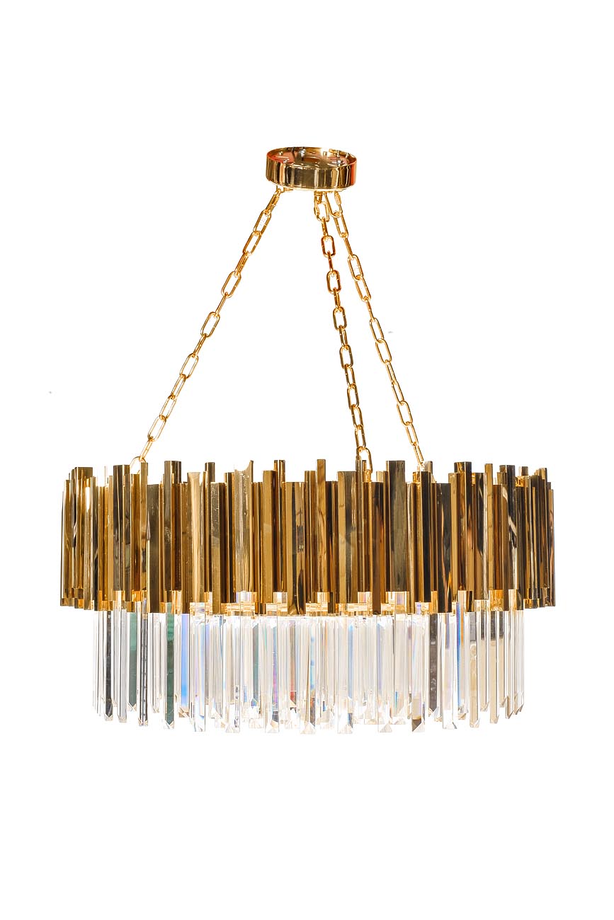 Люстра с кристаллами (золото) 1