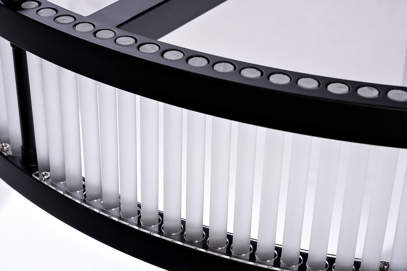 Люстра Анкона (Ancona) круглая стекло прозрачное/черный металл 2