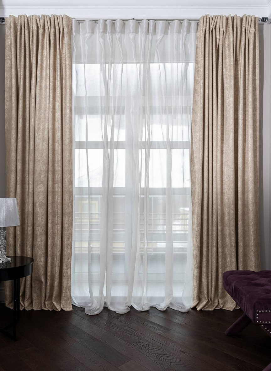 Портьера Хьюстон (Houston) 275х260см бежевая 1