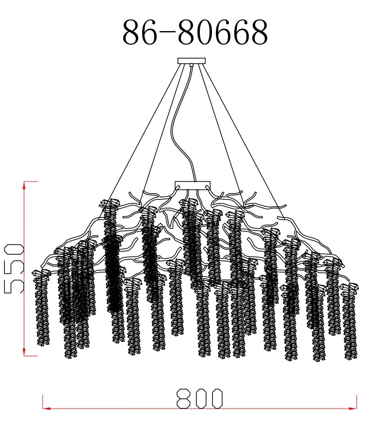 Люстра круглая со стеклянными подвесами золото 2