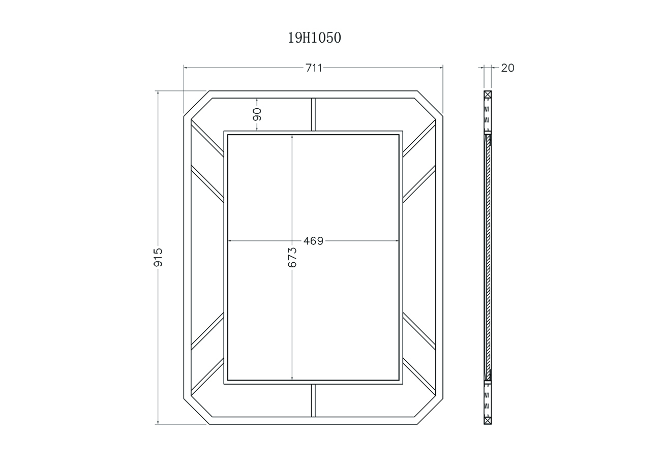 Зеркало в металлической раме (золото) 3