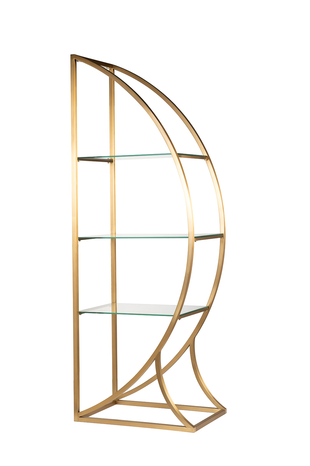 Стеллаж «Полусфера» прозр.стекло/золото 2