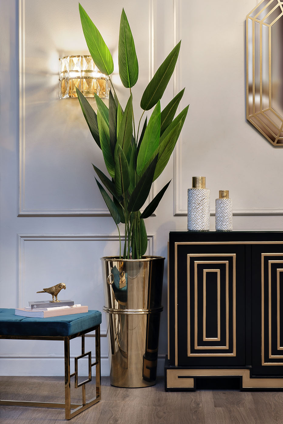 Кашпо напольное (золото) 4