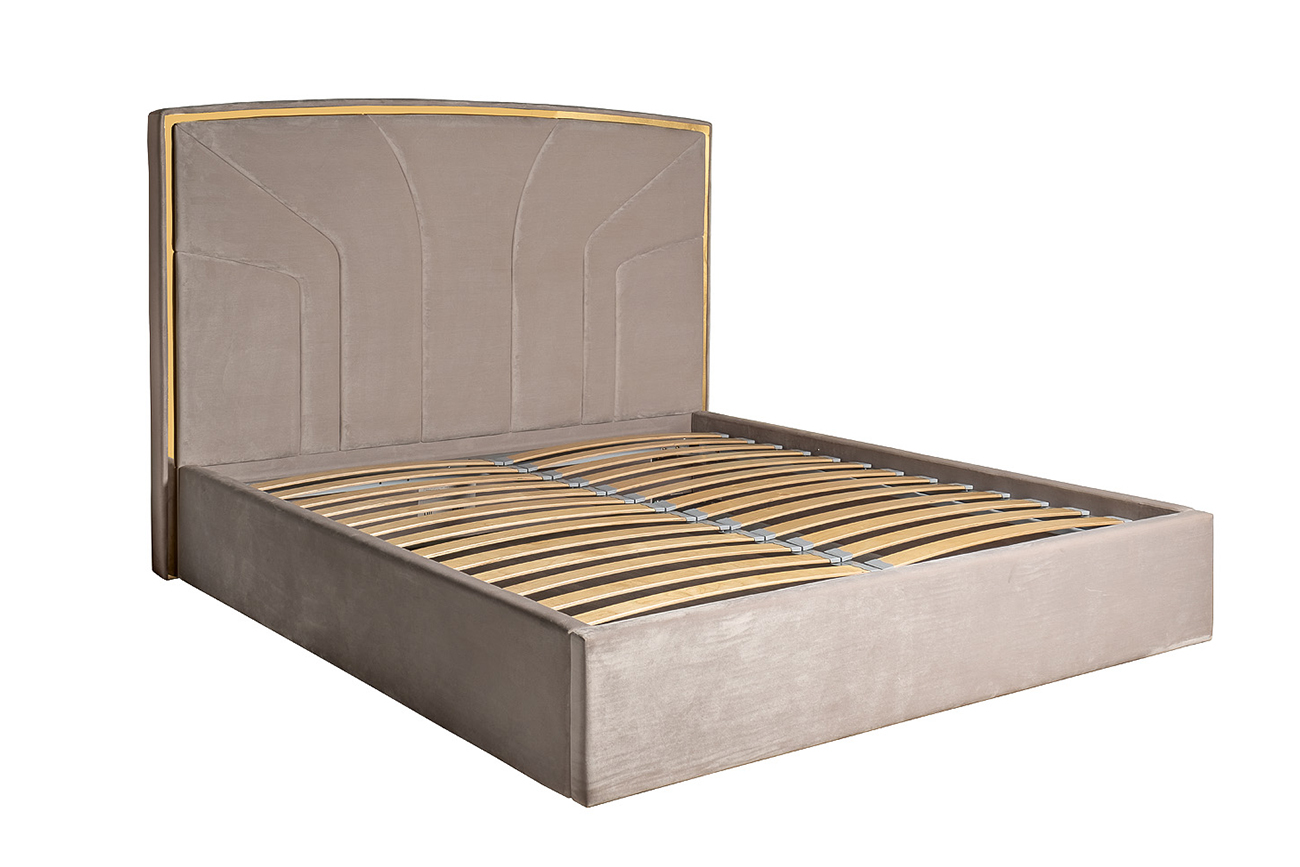 Кровать Lancy велюровая серая 2