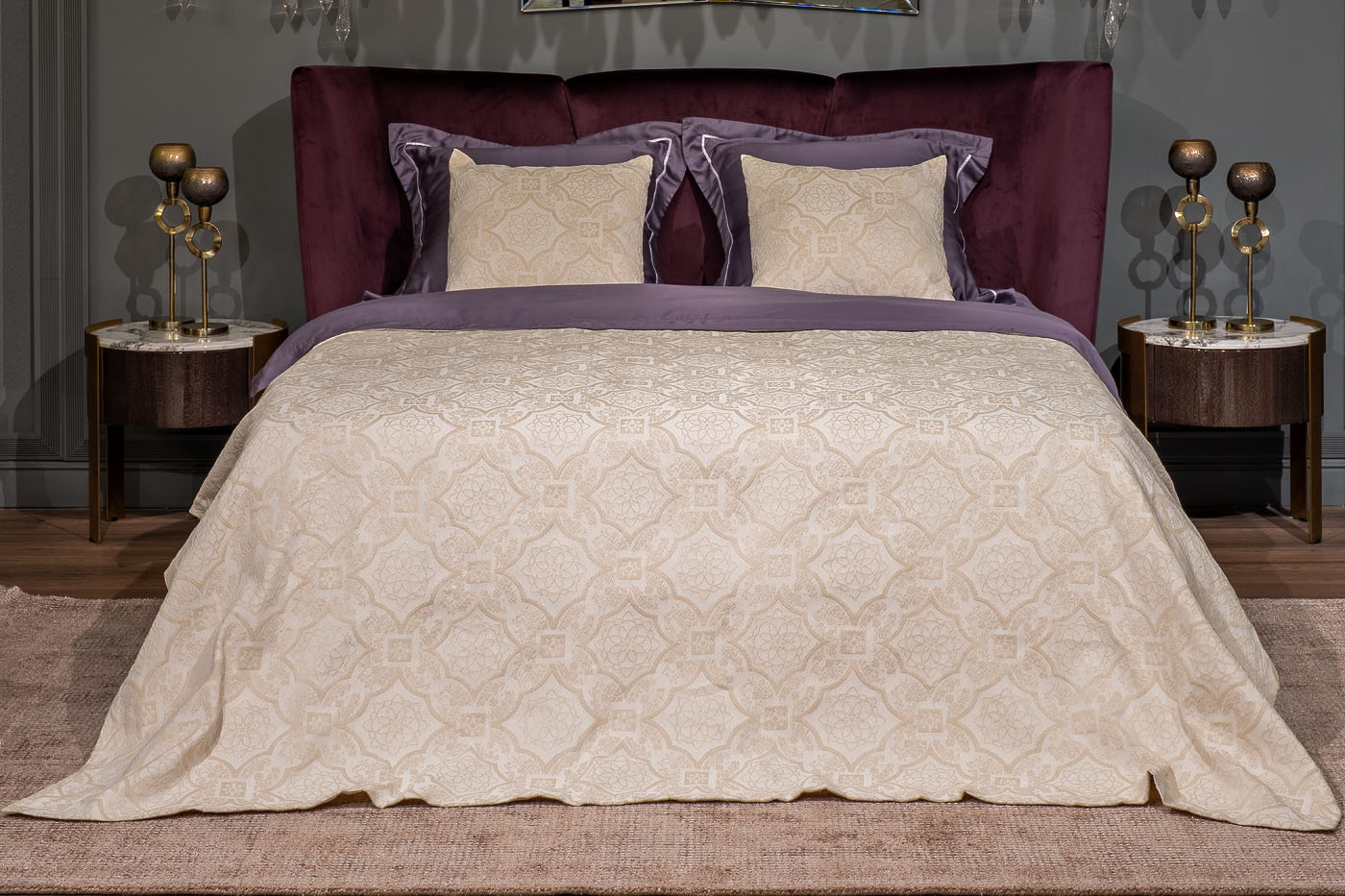 Покрывало «Тиара» 240х260см бежевое 1