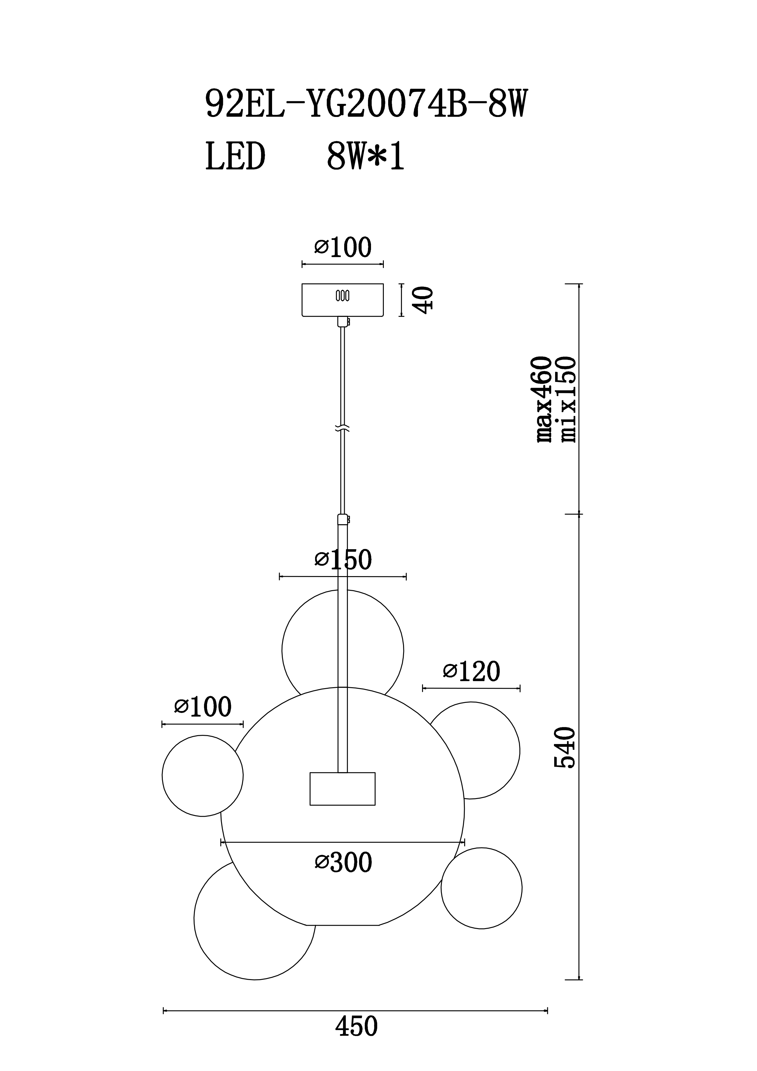 Светильник потолочный «Стеклянные шары» 3
