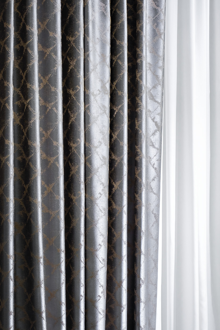 Портьера TRENTO 275х260см серая 1