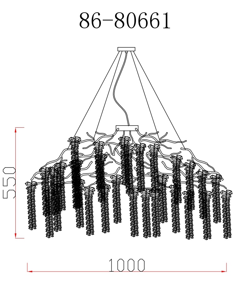 Люстра со стеклянными подвесами золото 4