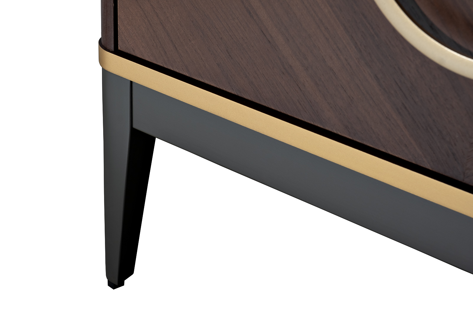 Тумбочка прикроватная с 2-мя ящиками темный шпон 7