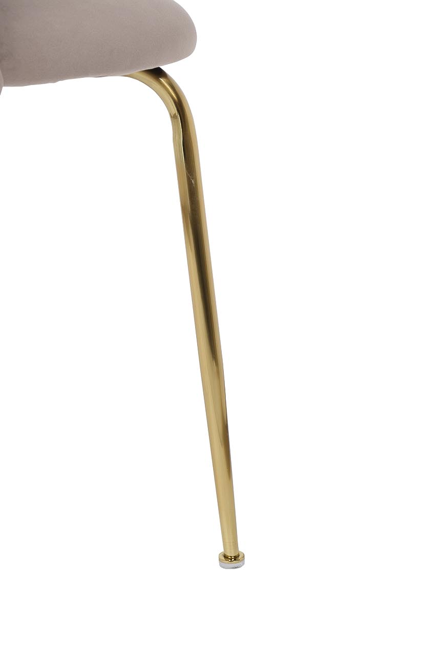 Стул велюровый бежевый на металлических ножках 6