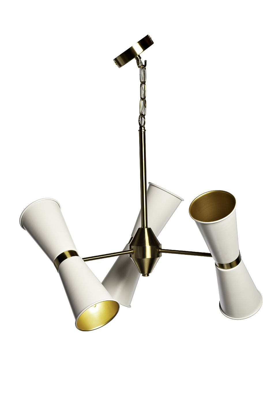 Светильник подвесной с белыми плафонами/латунь 2