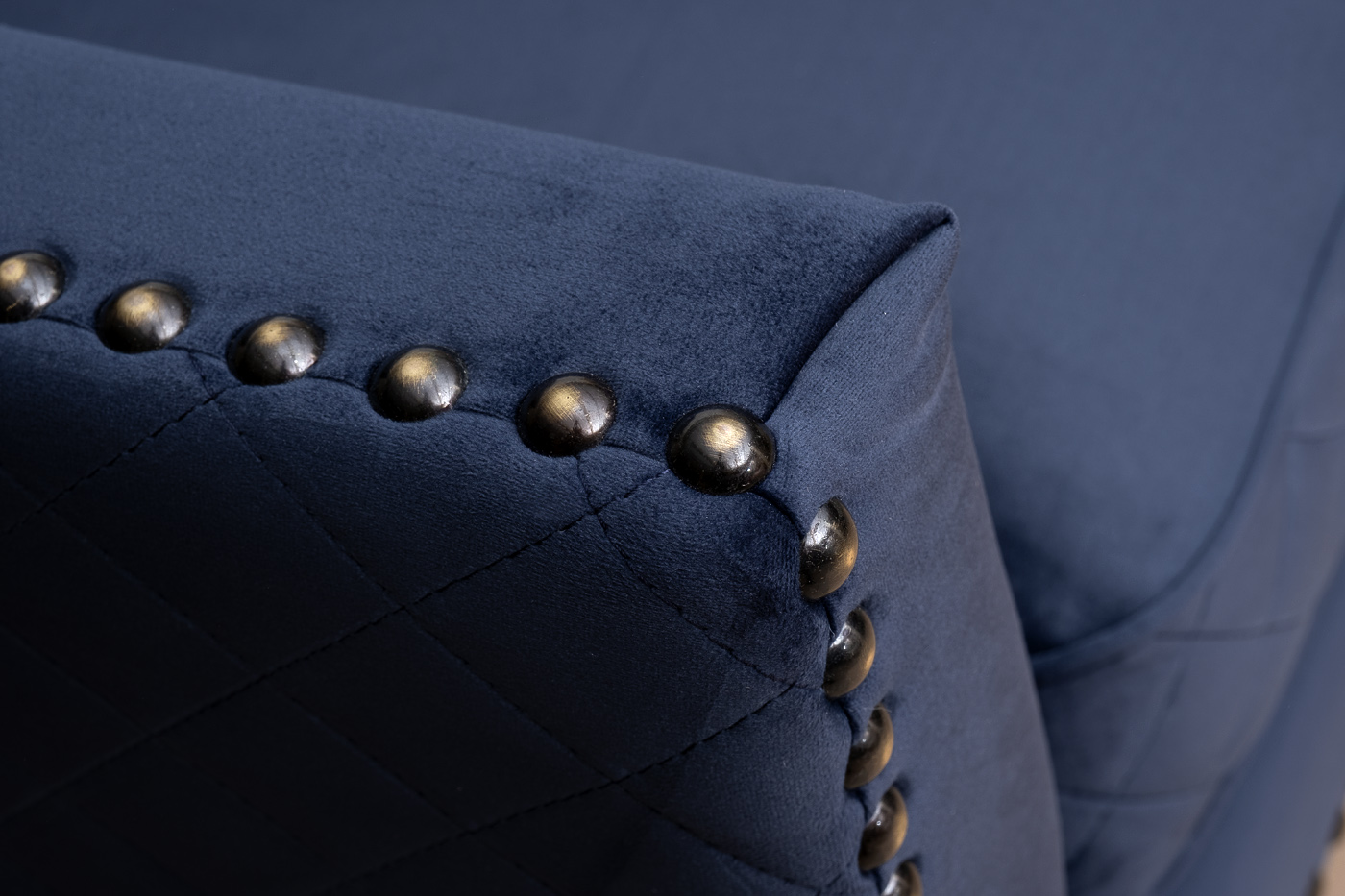 Диван-кушетка Сорренто(Sorrento) правый велюровый темно-синий 3