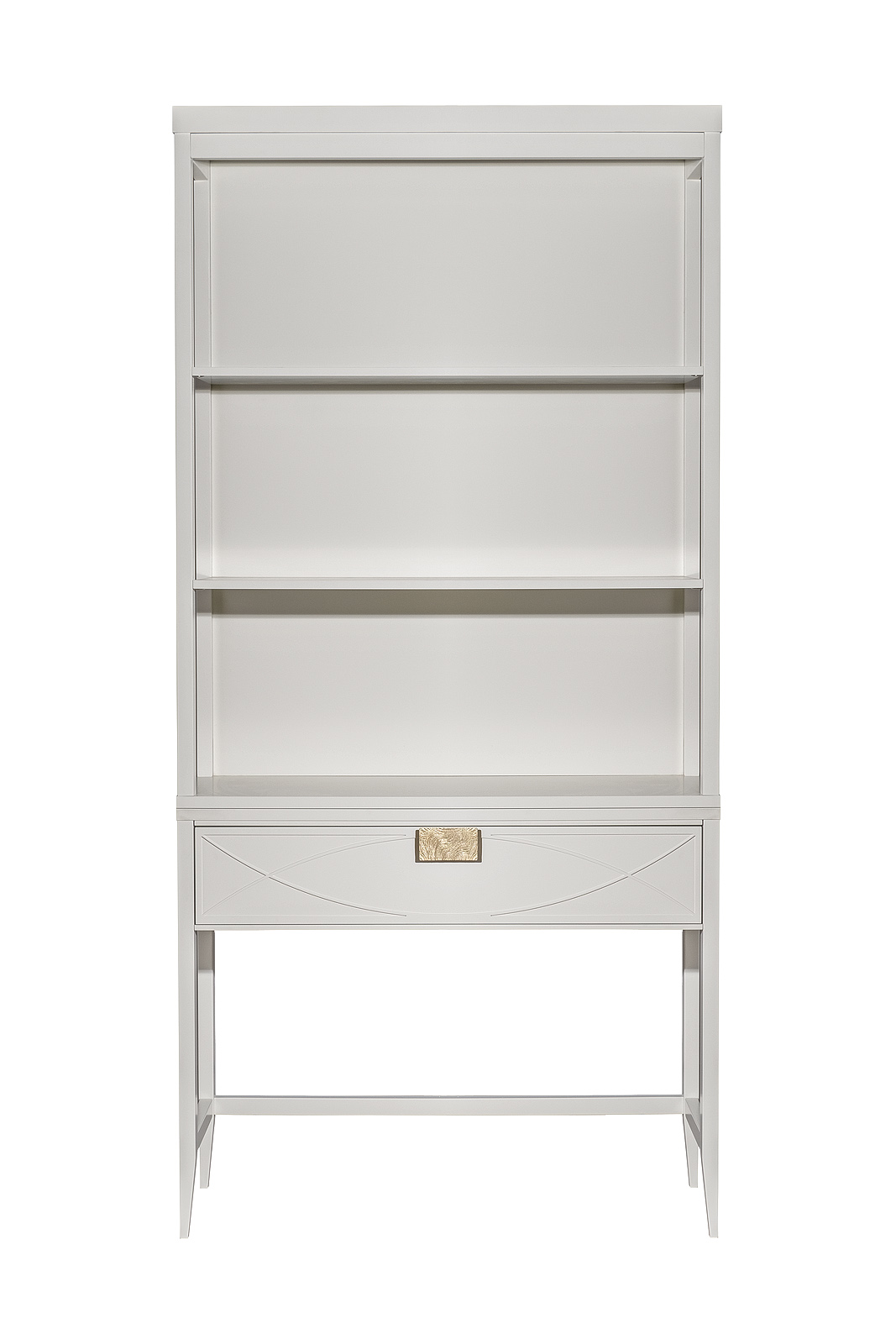 Шкаф-витрина открытый с консолью бежевый 1