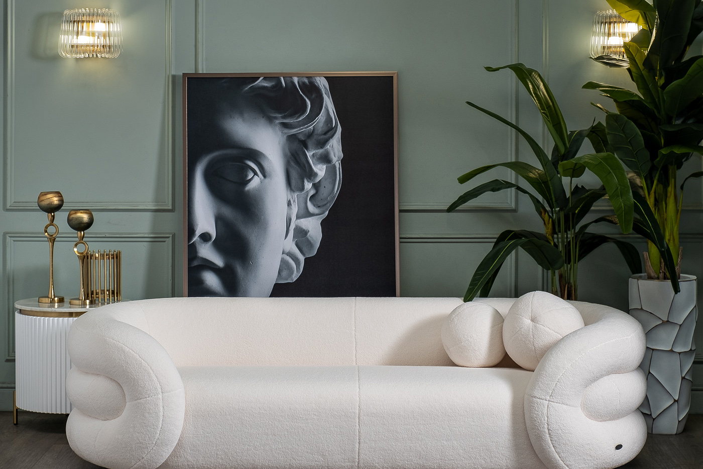 Бра латунь/стекло прозрачное 3