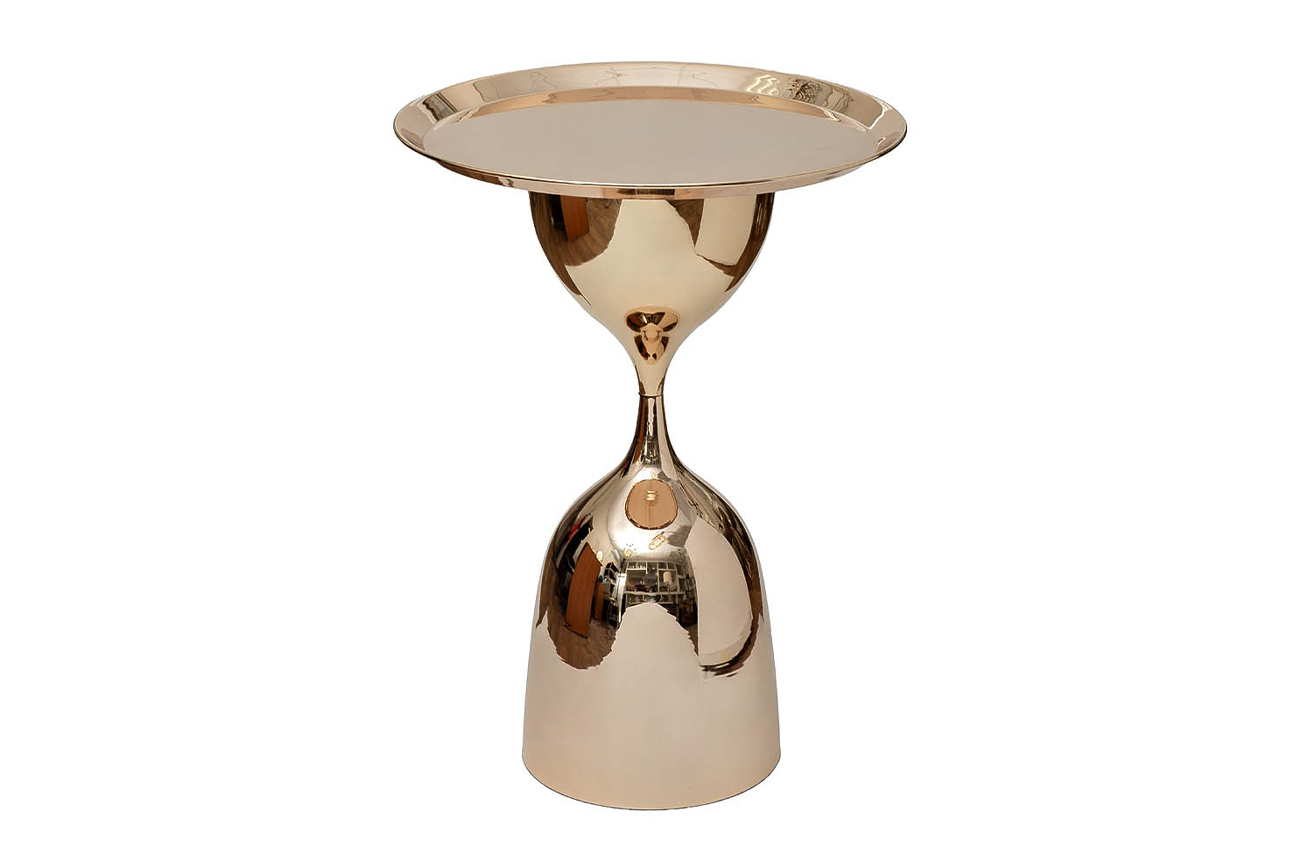 Журнальный столик металлический золотой 1