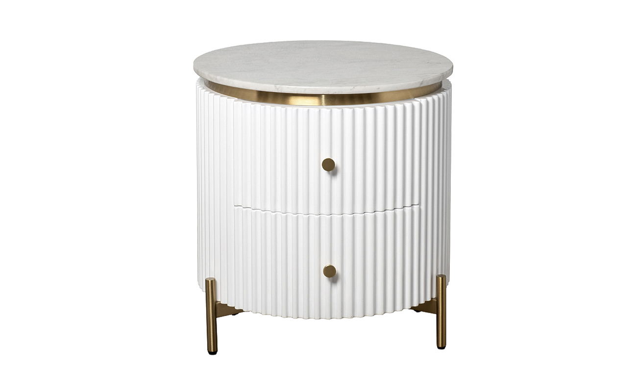 Тумбочка с 2мя ящиками и мраморной столешницей 1