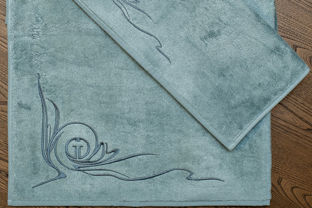 Полотенце «Лирика» 50*90 голубое 5