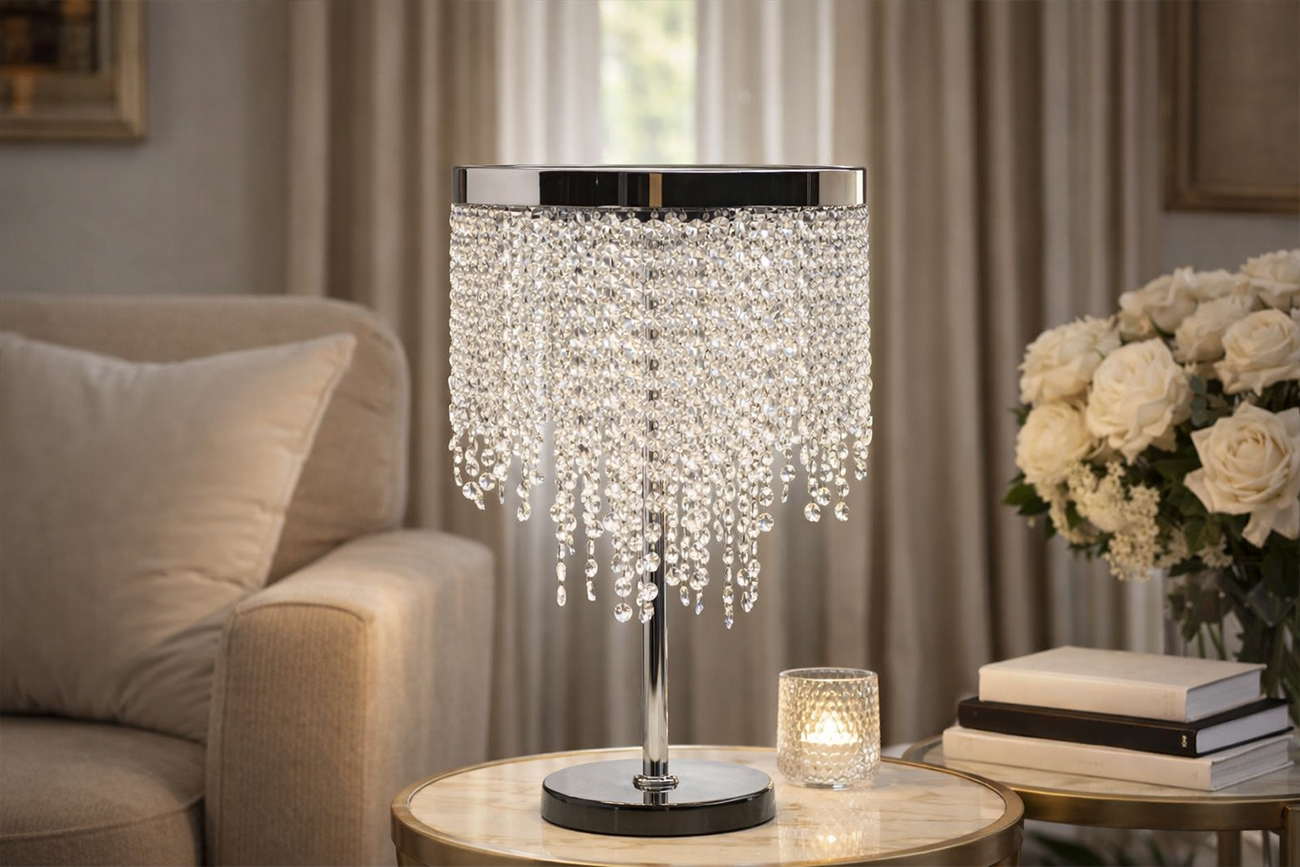 Лампа настольная Каскад (Cascada) хром 4