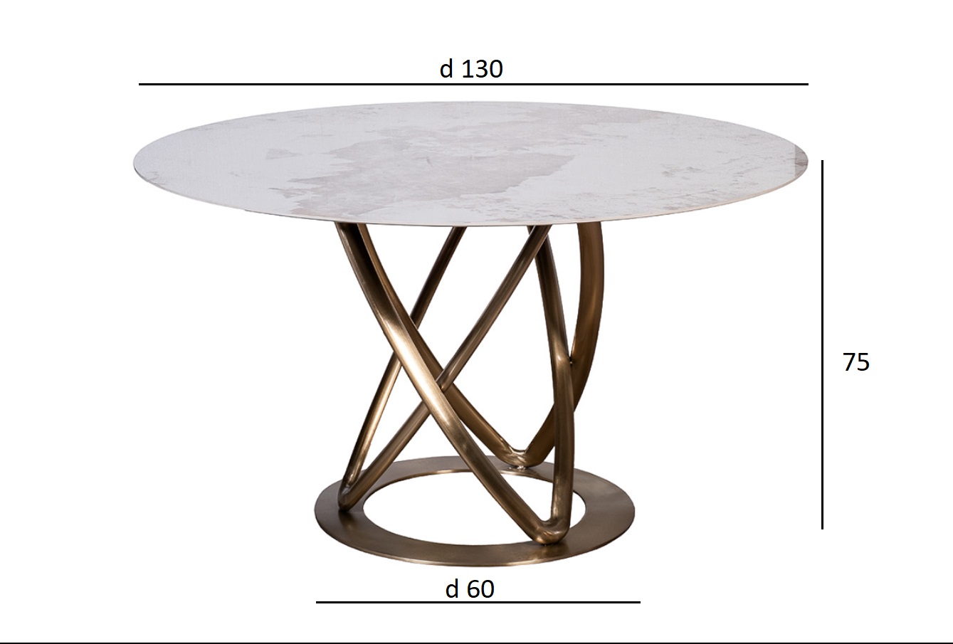 Стол обеденный круглый керамический белый 4