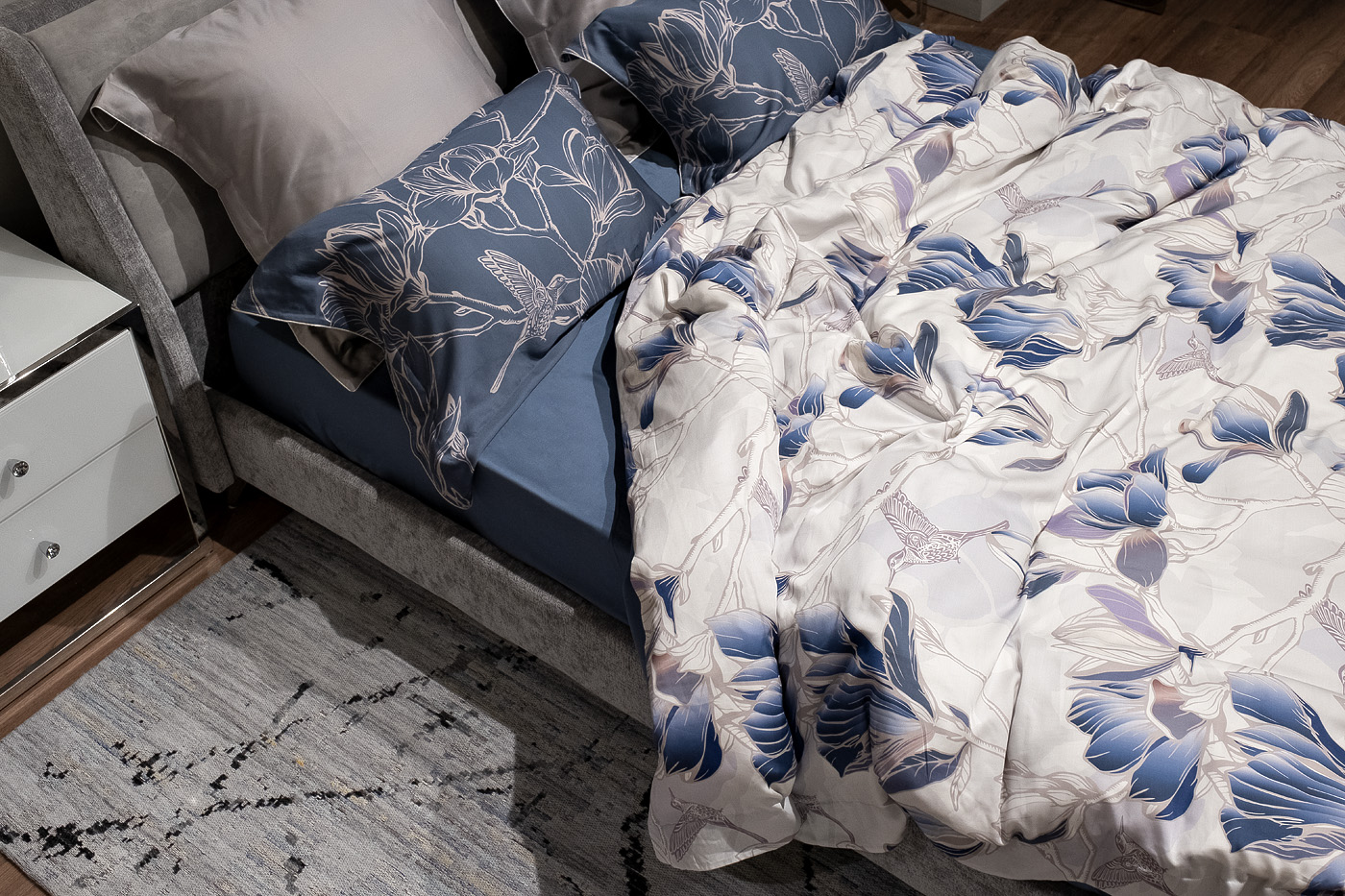 Простыня тенсель 270х280см синяя 3