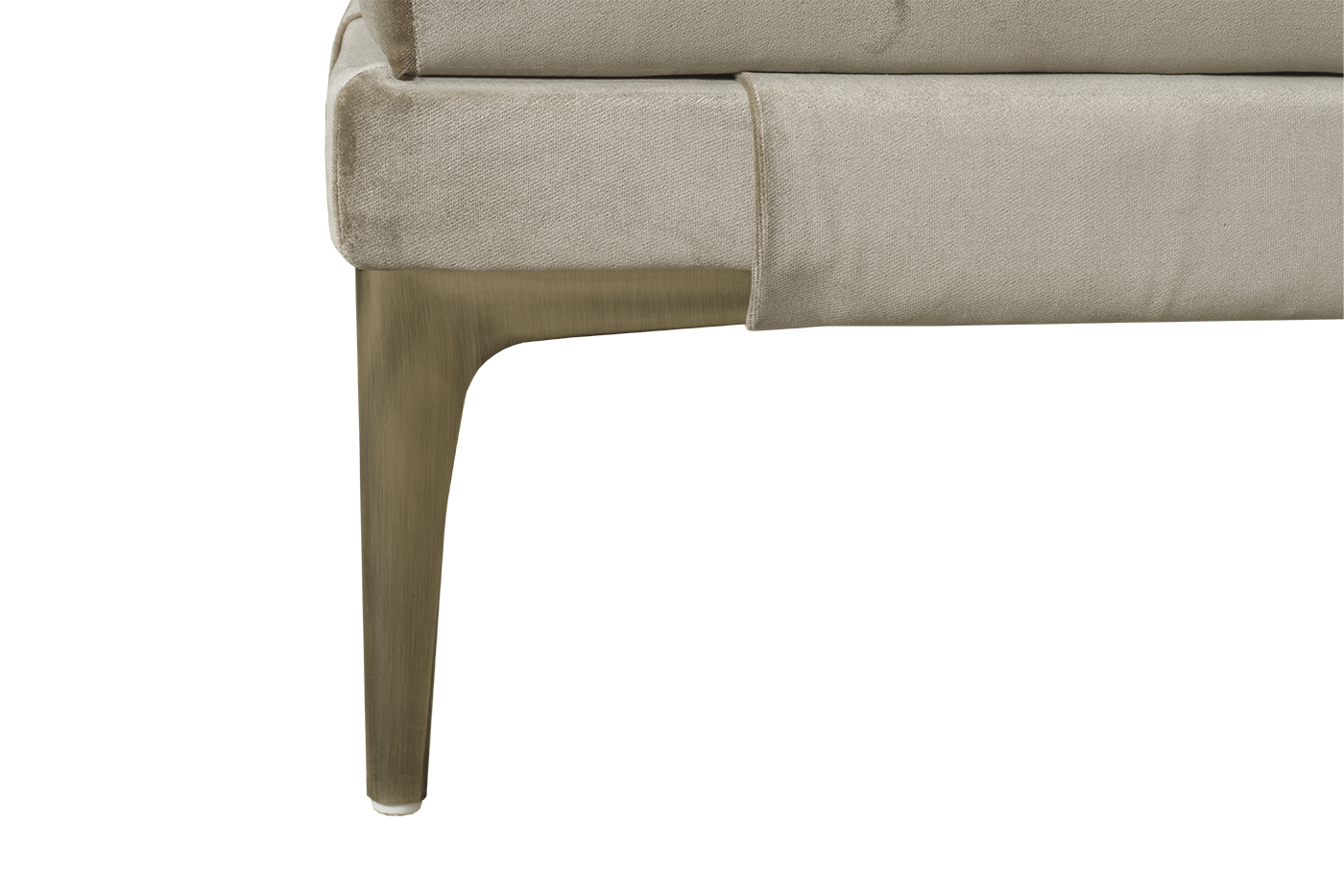 Банкетка Prima на металлических опорах бежевая 5