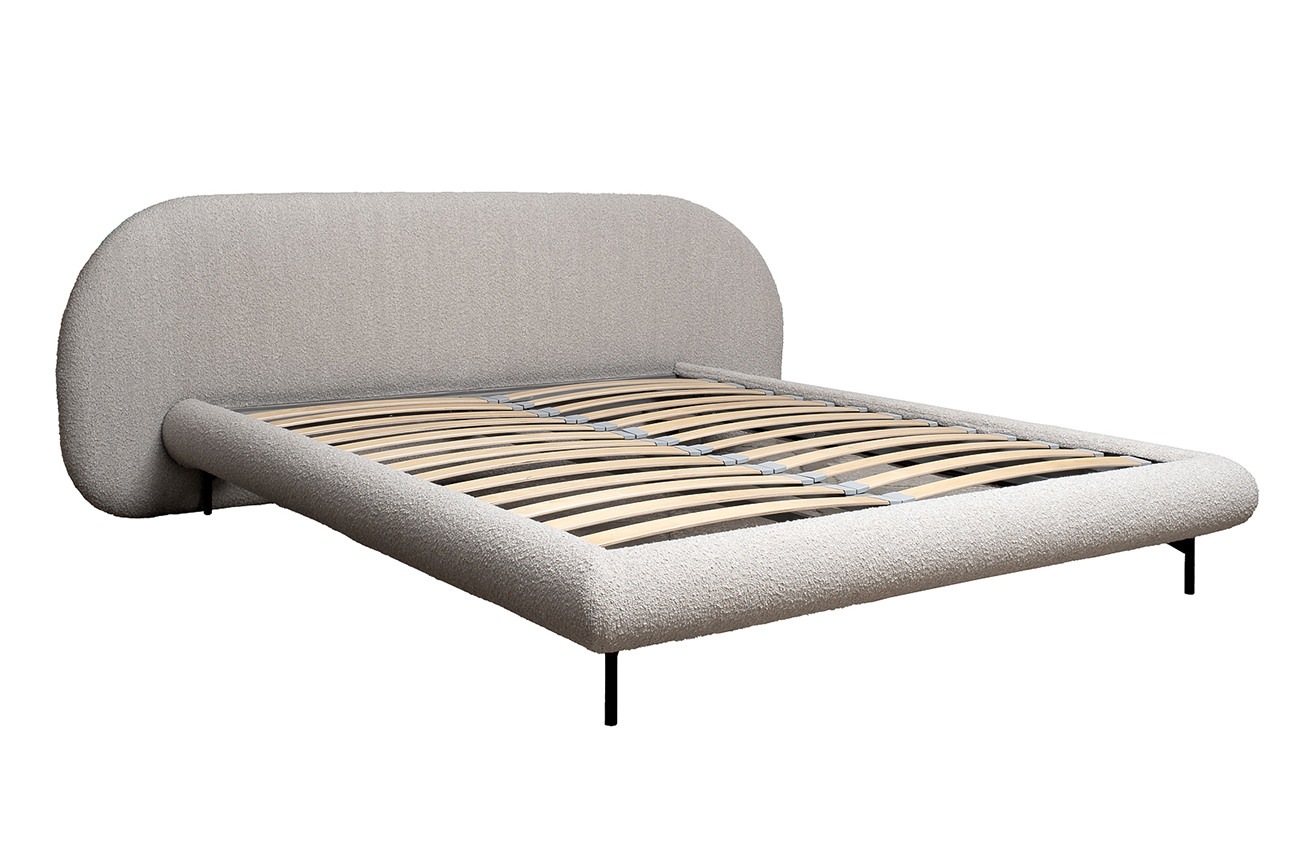 Кровать Сицилия(Sicilia) двуспальная букле бежевая 2