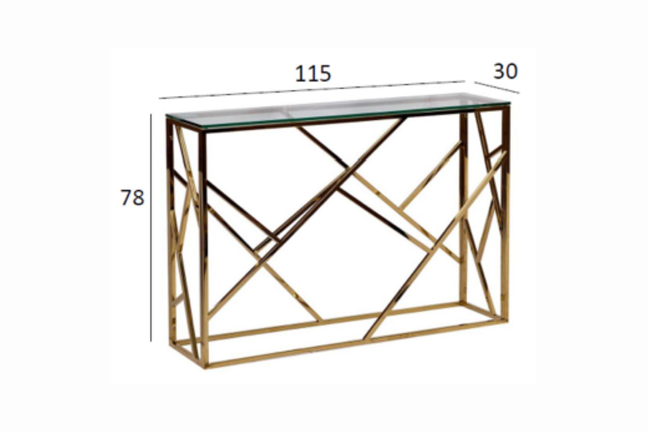 Консоль прозрачное стекло/золото 5