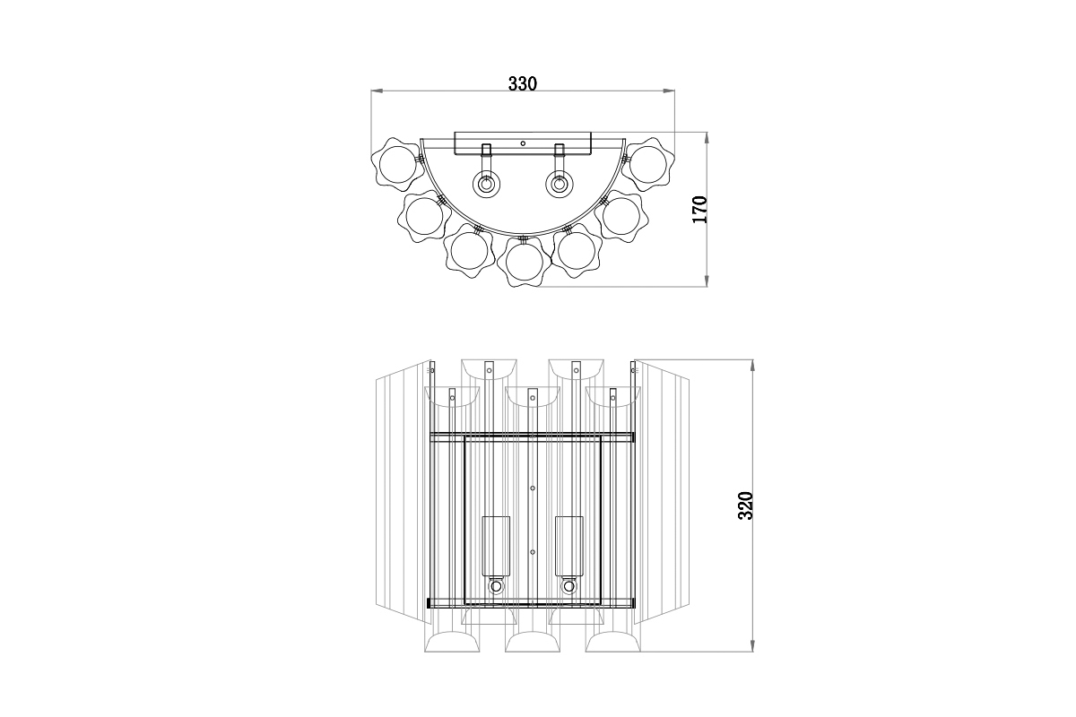 Бра из прозрачного стекла 3